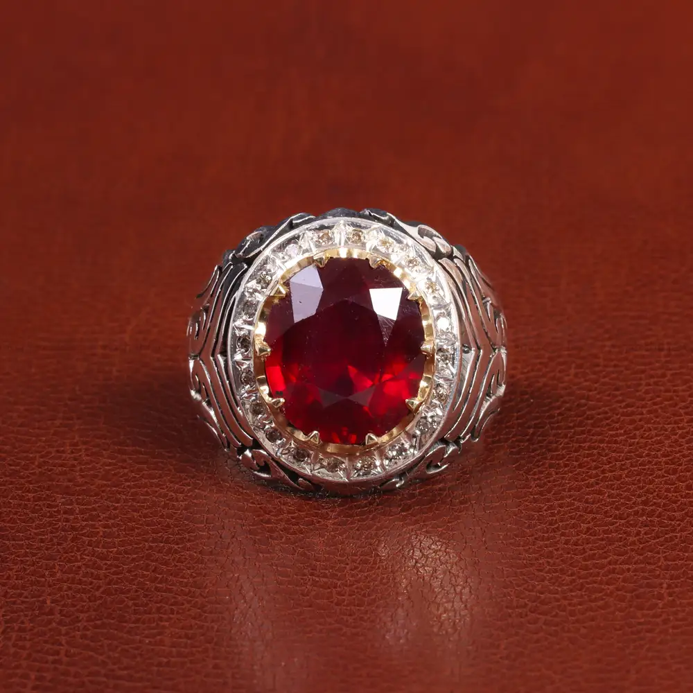 انگشتر یاقوت سرخ مردانه کد 26016