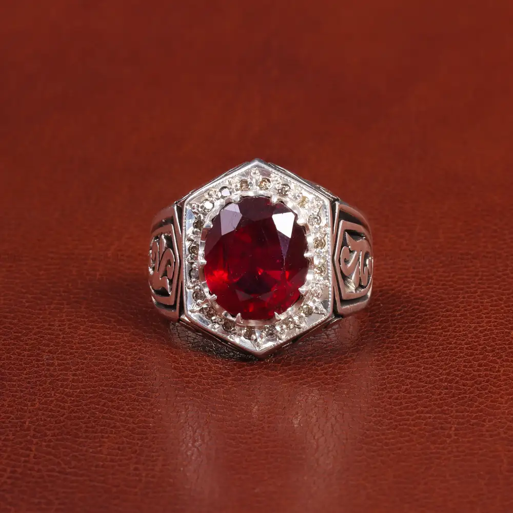 انگشتر یاقوت سرخ مردانه کد 26017