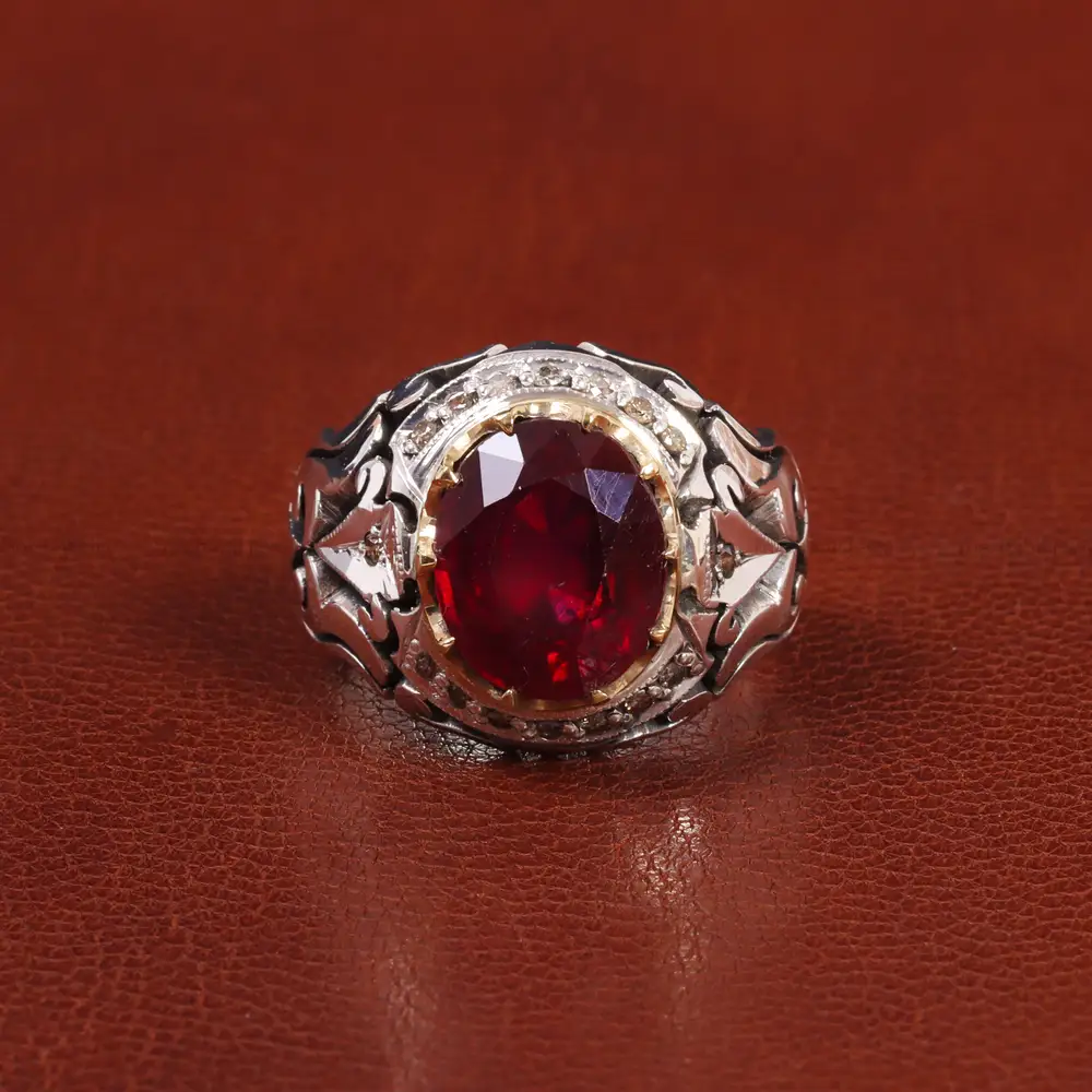 انگشتر یاقوت سرخ مردانه کد 26018