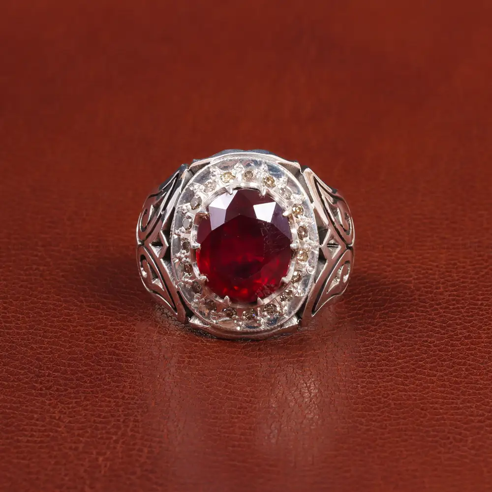 انگشتر یاقوت سرخ مردانه کد 26019