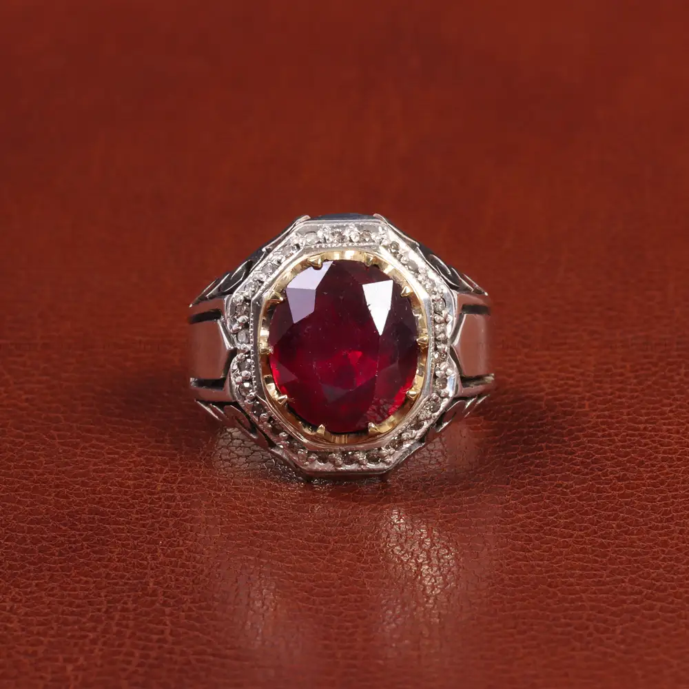 انگشتر یاقوت سرخ مردانه کد 26020