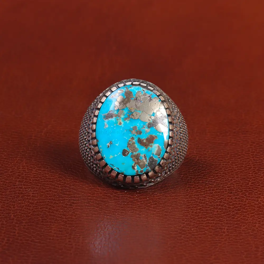 انگشتر فیروزه شجری مردانه کد 26026