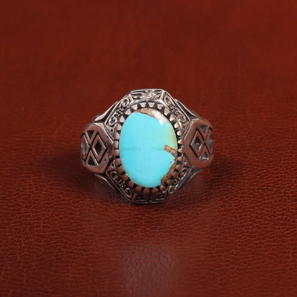 انگشتر فیروزه شجری مردانه کد 26048