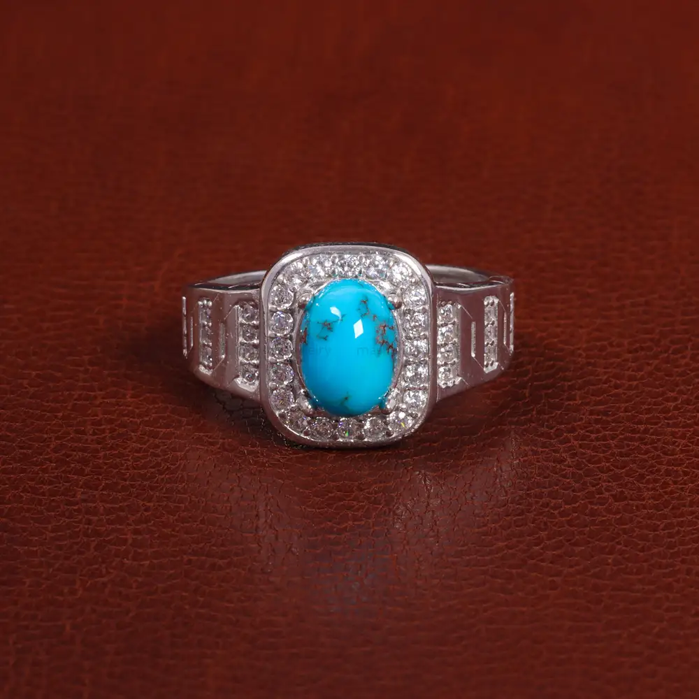 انگشتر فیروزه شجری مردانه کد 26100