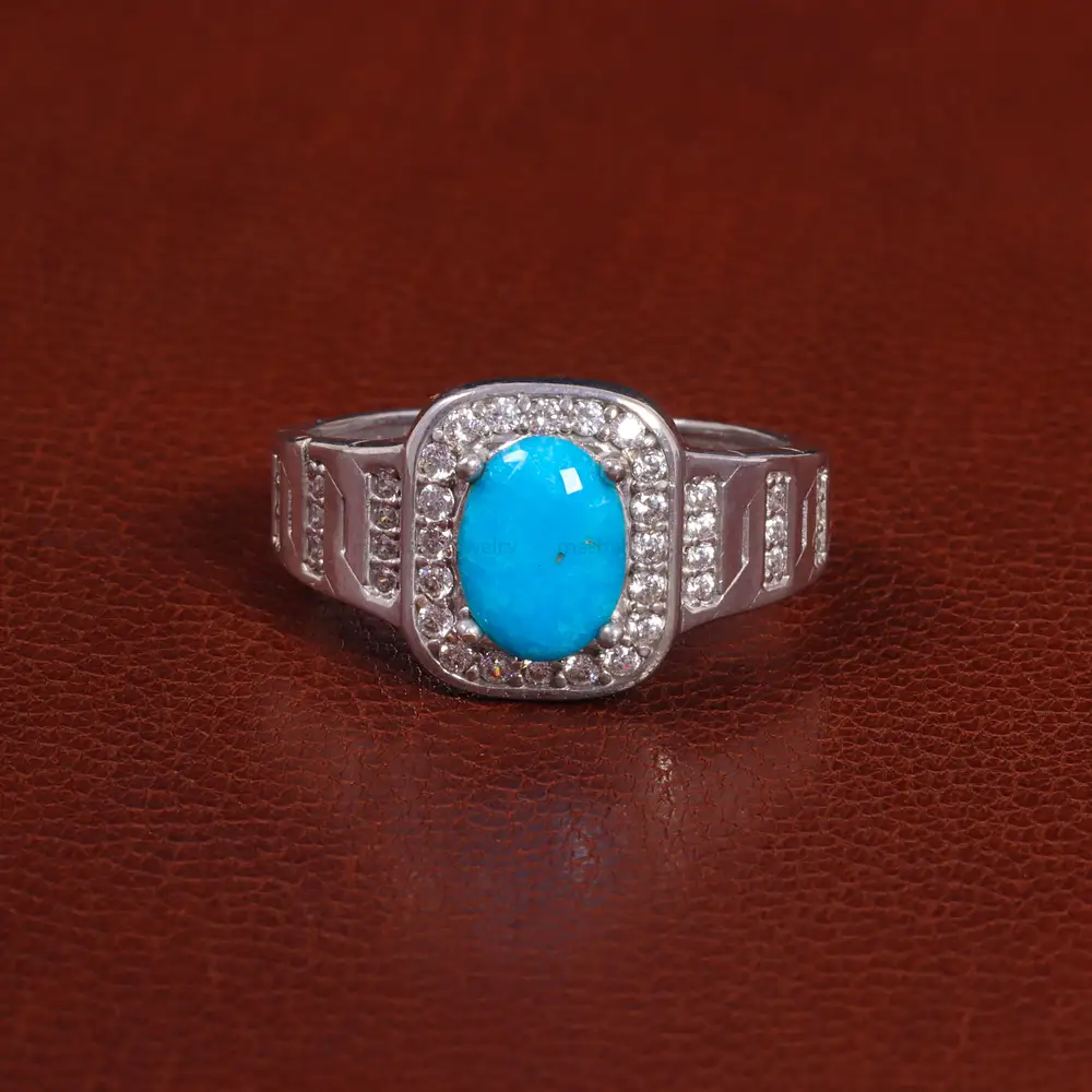 انگشتر فیروزه عجمی مردانه کد 26105