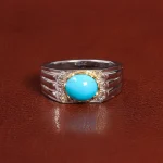 انگشتر فيروزه عجمی مردانه کد 26211