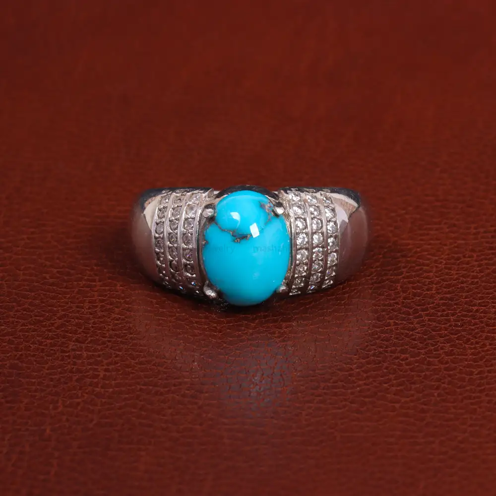 انگشتر فیروزه شجری مردانه کد 26112