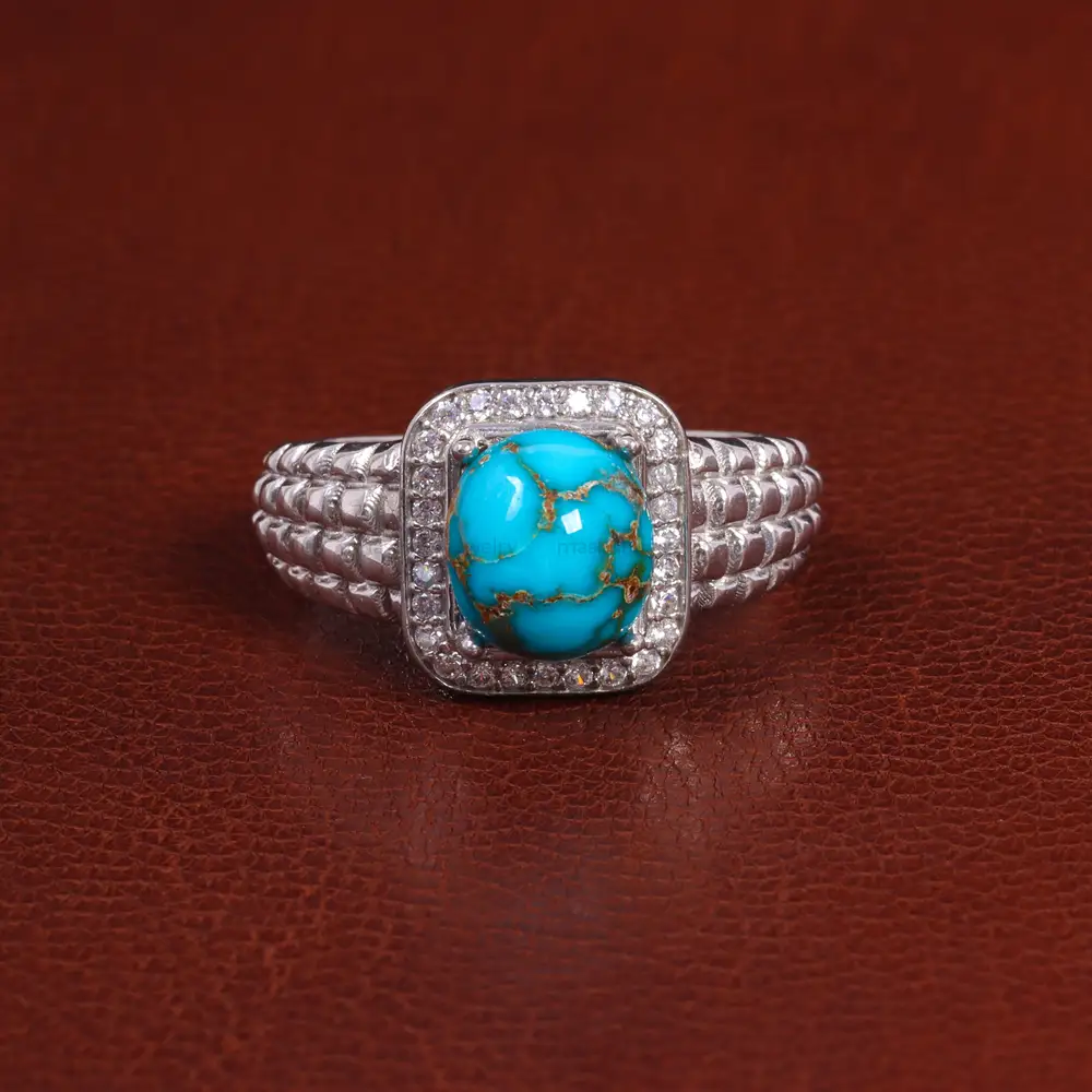 انگشتر فیروزه شجری مردانه کد 26130