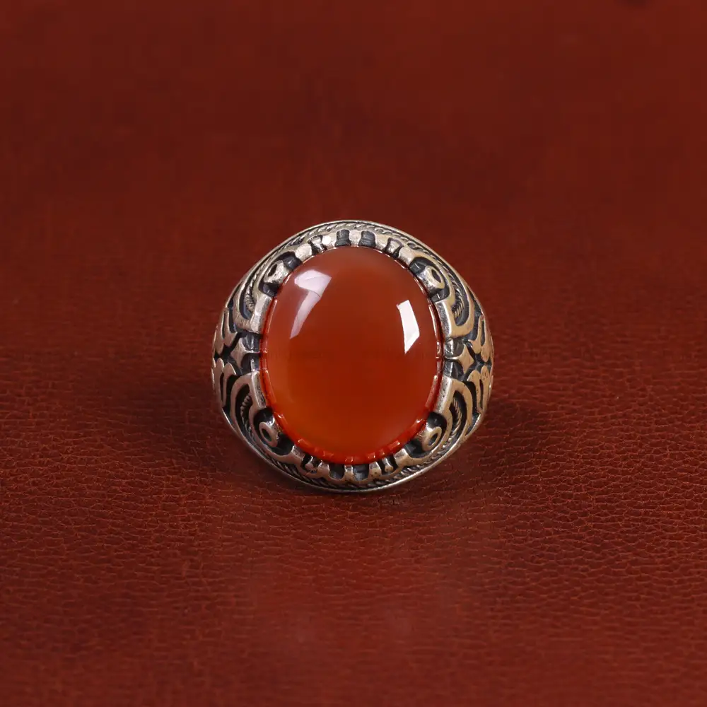 انگشتر عقیق یمن مردانه کد 26152