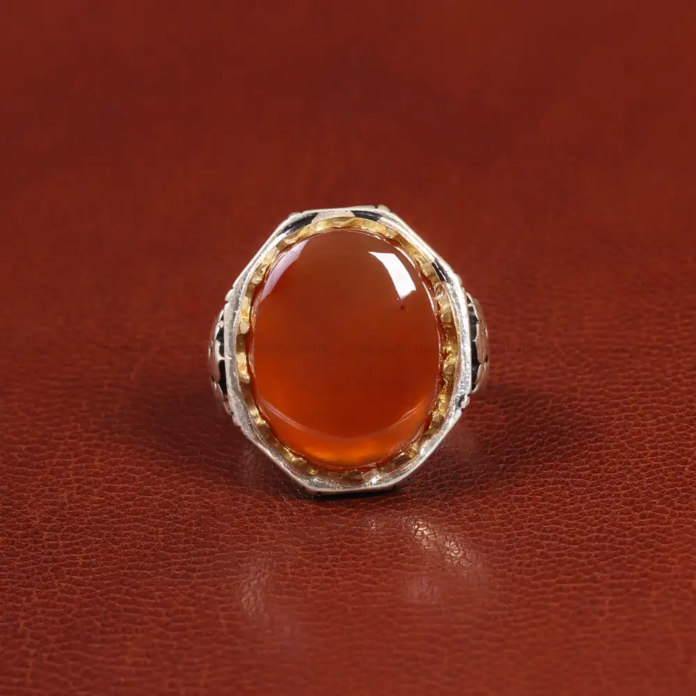 انگشتر عقیق یمن مردانه کد 26175