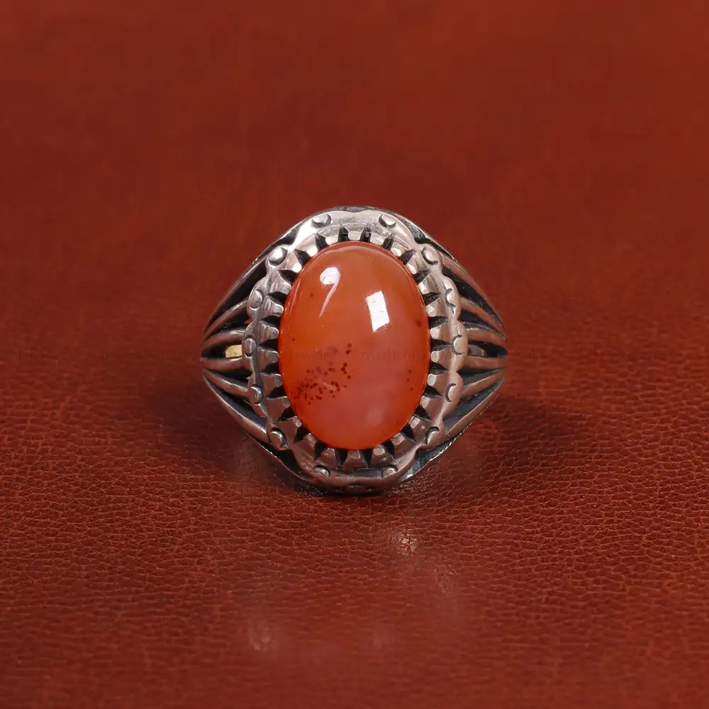 انگشتر عقیق یمن مردانه کد 26185