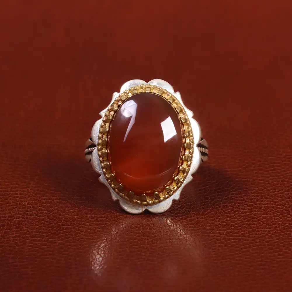 انگشتر عقیق یمن مردانه کد 26203