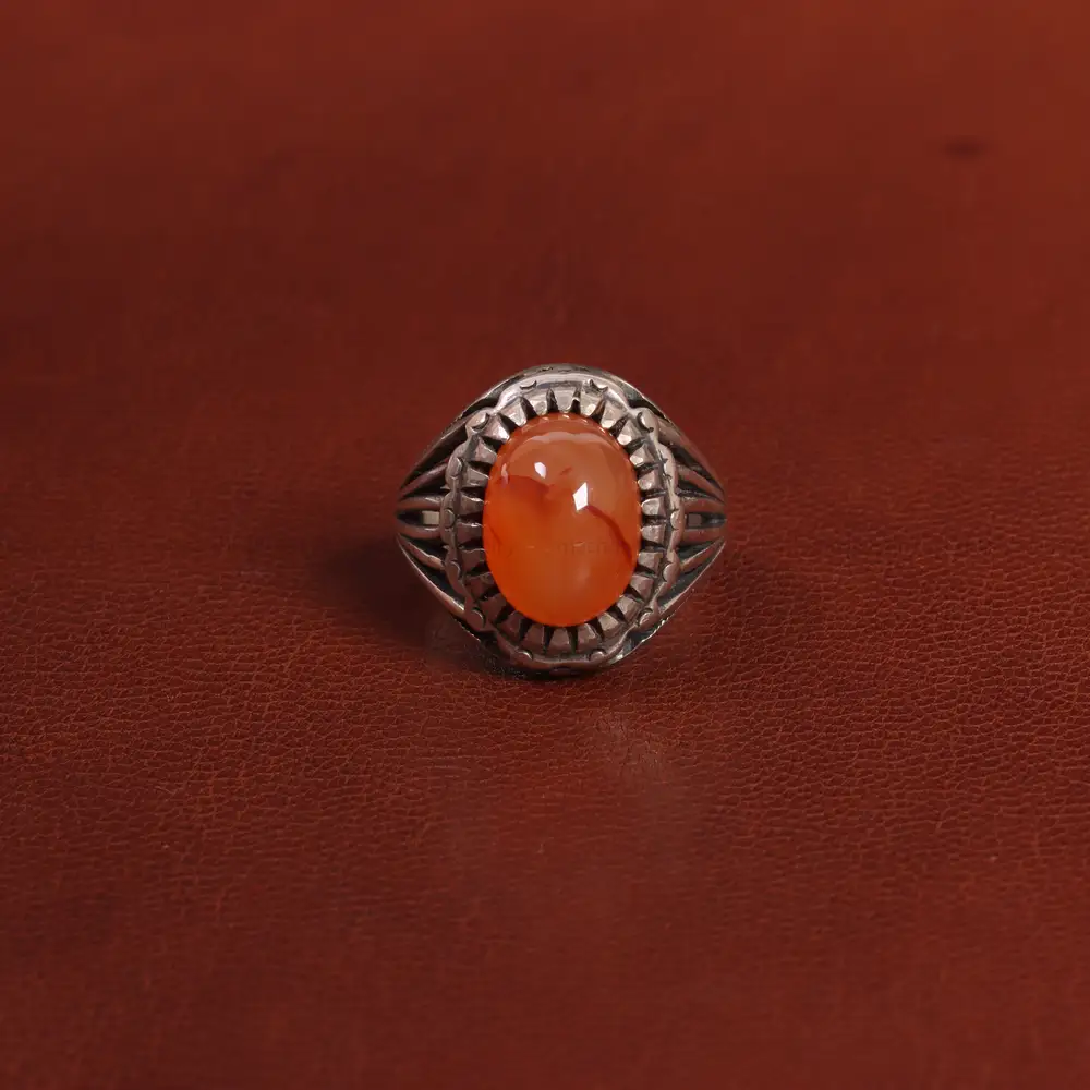 انگشتر عقیق یمن مردانه کد 26205