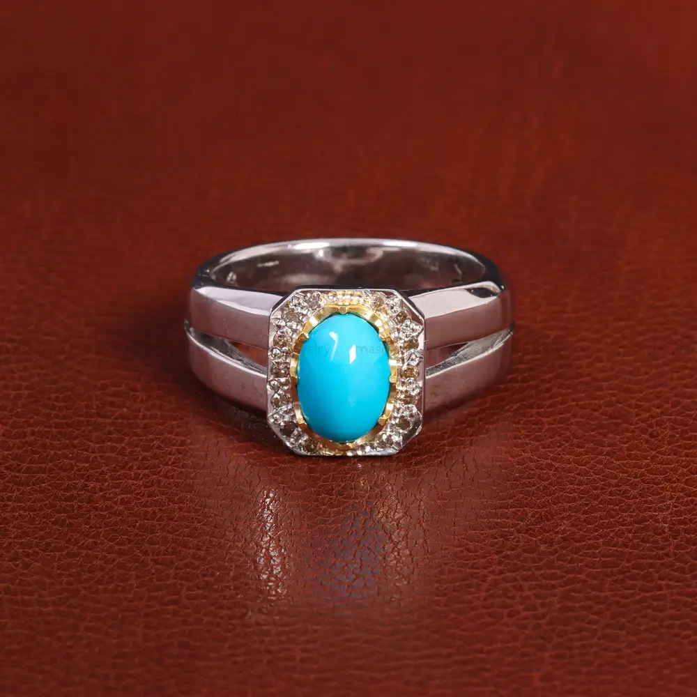 انگشتر فيروزه عجمی مردانه کد 26207