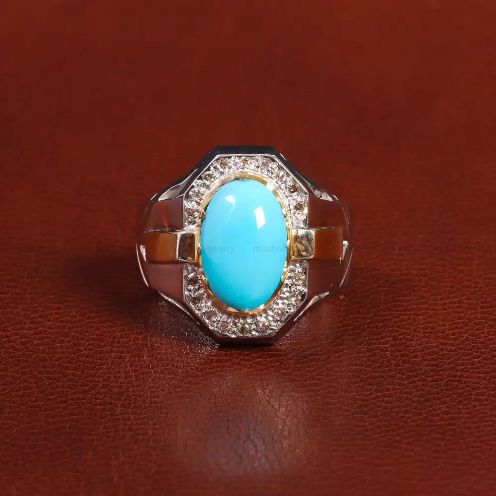 انگشتر فيروزه عجمی مردانه کد 26213