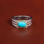انگشتر فيروزه عجمی مردانه کد 26215