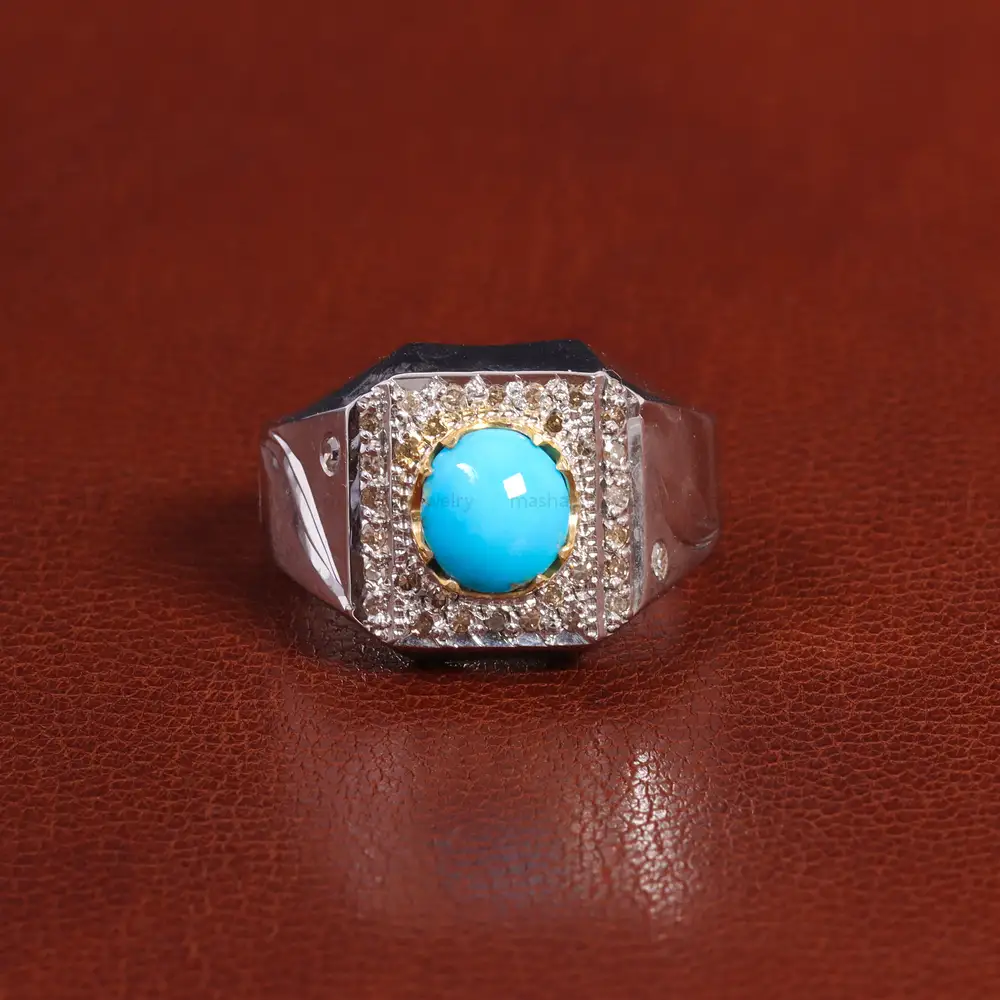 انگشتر فيروزه عجمی مردانه کد 26222