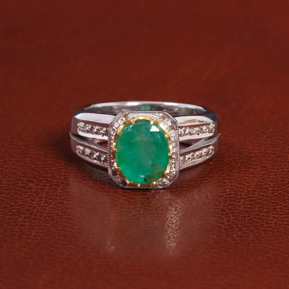 انگشتر زمرد مردانه کد 26241