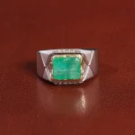 انگشتر زمرد مردانه کد 26245