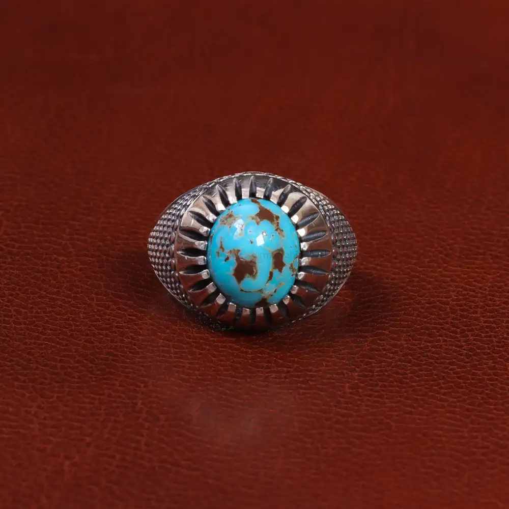 انگشتر فیروزه شجری مردانه کد 26284