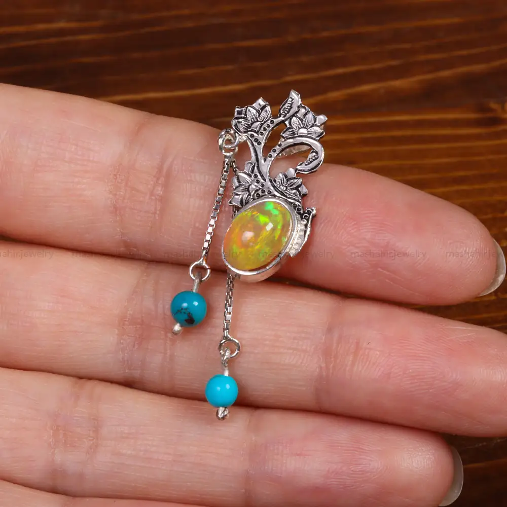 گردنبند اوپال زنانه طرح گل کد 26315