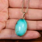 گردنبند فیروزه زنانه دورو تراش کد 26367