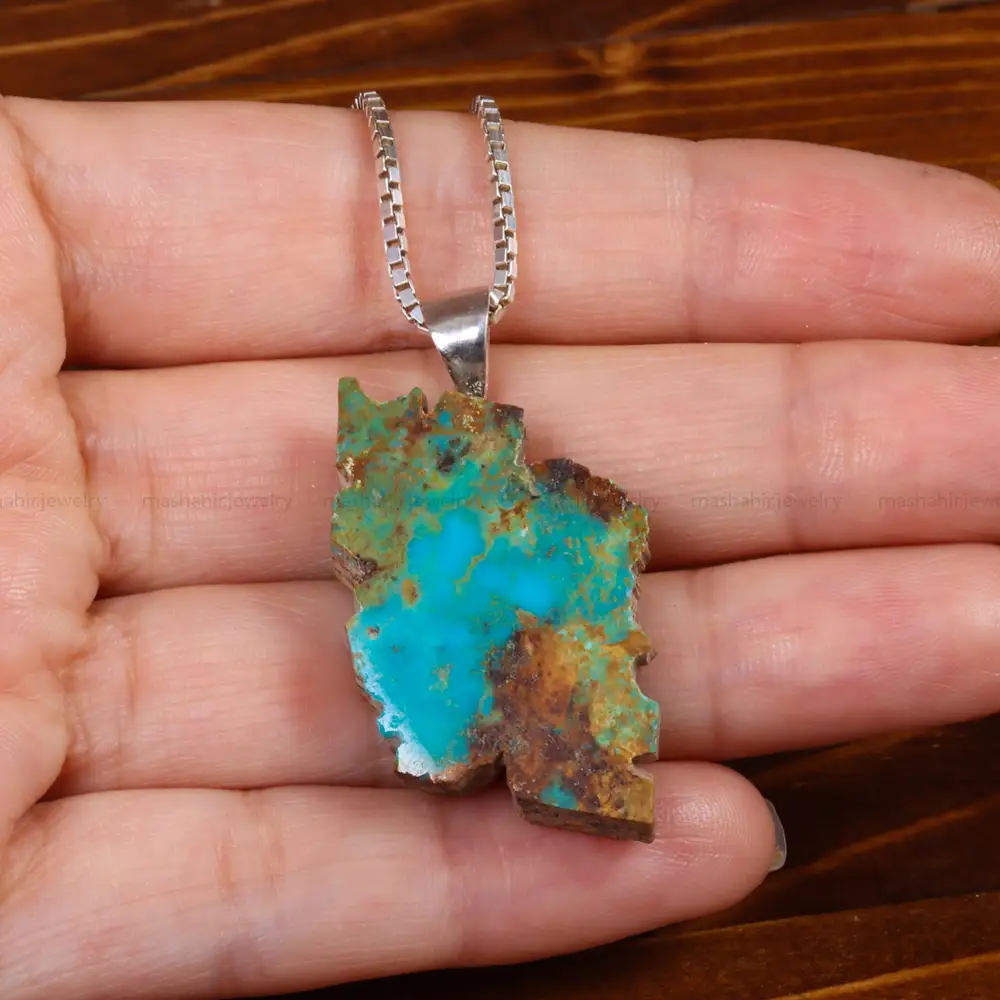 گردنبند فیروزه زنانه طرح ایران کد 26369