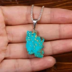 گردنبند فیروزه زنانه طرح ایران کد 26373