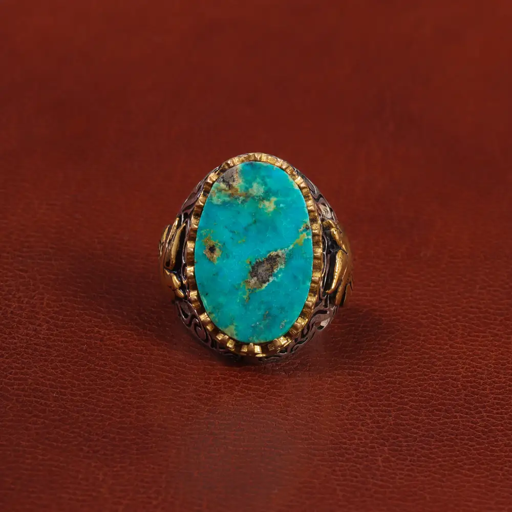 انگشتر فیروزه شجری مردانه کد 26443