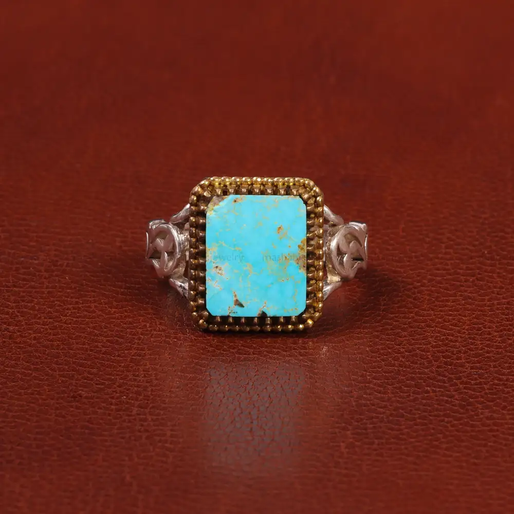 انگشتر فیروزه شجری مردانه کد 26458