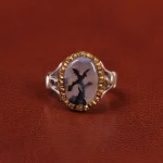 انگشتر عقيق شجر مردانه کد 26460