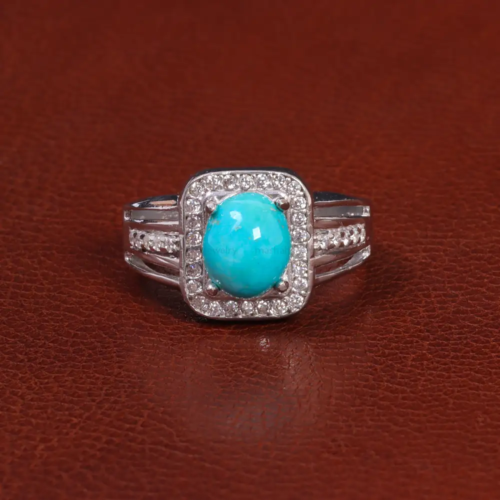 انگشتر فيروزه عجمی مردانه کد 26474