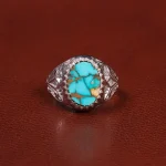 انگشتر فیروزه شجری مردانه کد 26476