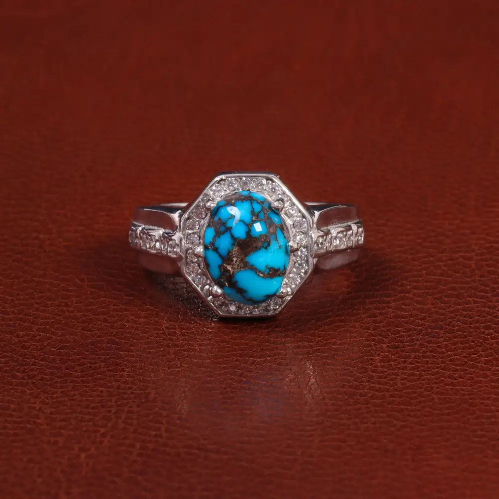 انگشتر فیروزه شجری مردانه کد 26481