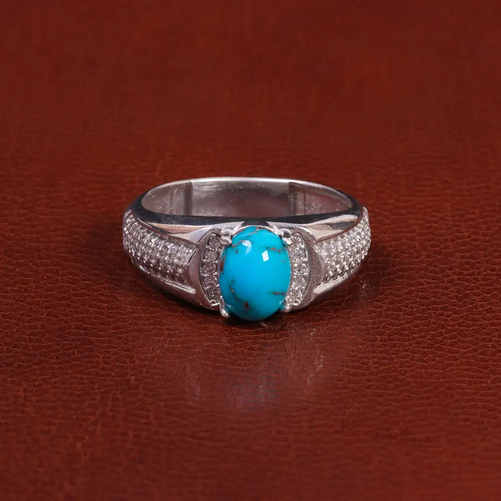 انگشتر فیروزه شجری مردانه کد 26484