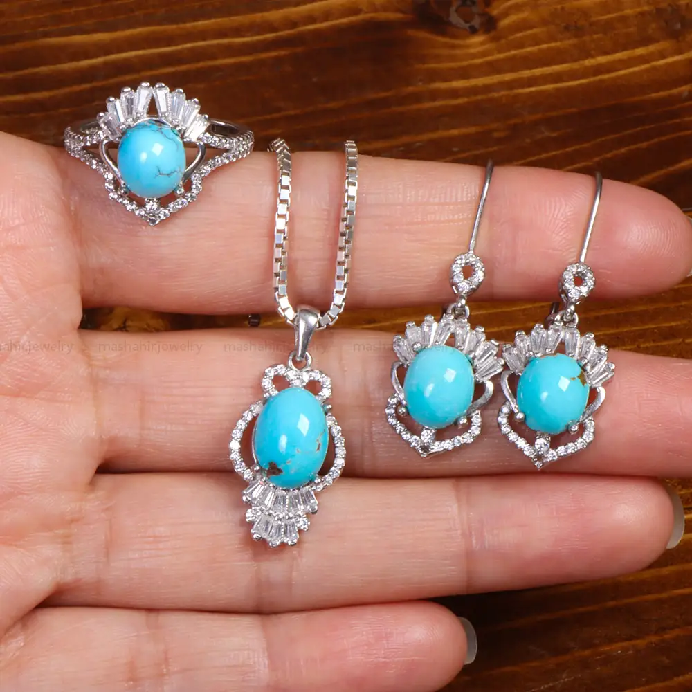 نیم ست فیروزه زنانه کد 26533