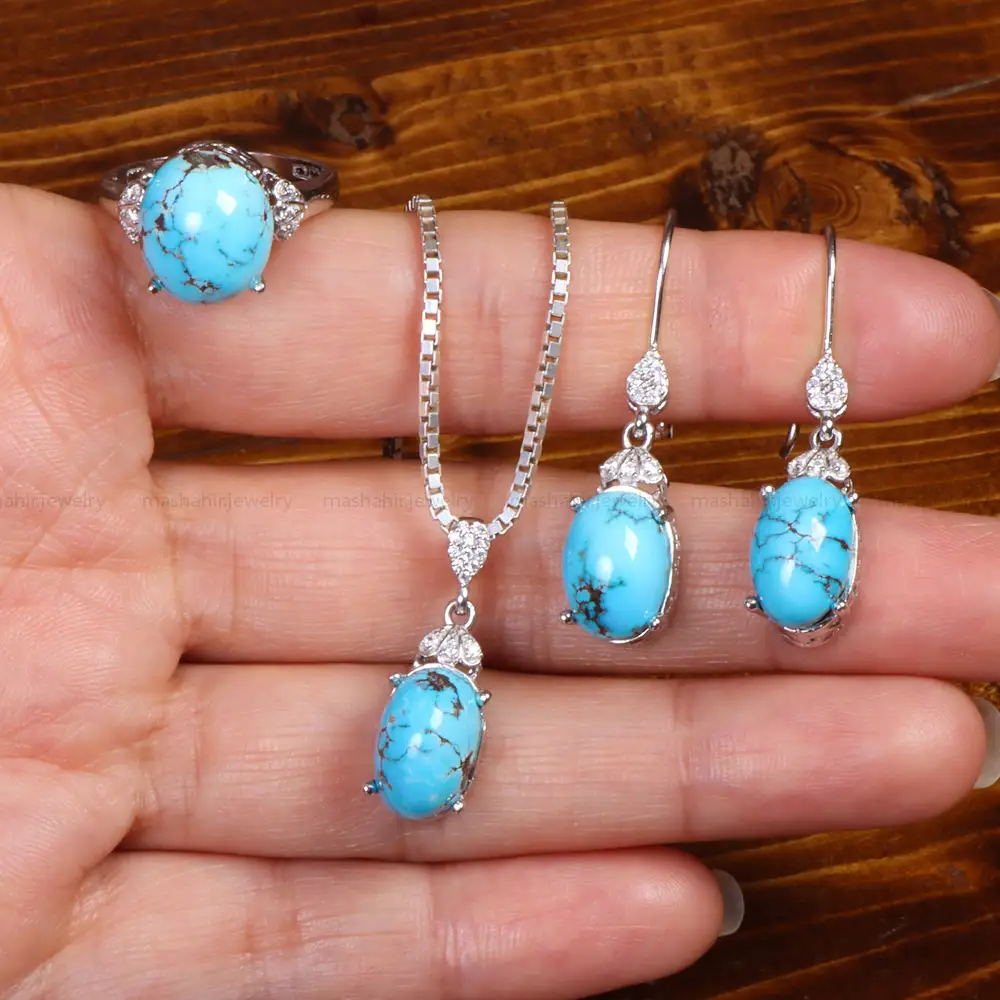 نیم ست فیروزه زنانه کد 26535