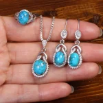 نیم ست فیروزه زنانه کد 26537