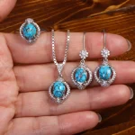 نیم ست فیروزه زنانه کد 26540