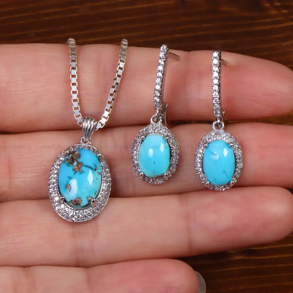 نیم ست فیروزه زنانه کد 26542