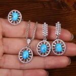 نیم ست فیروزه زنانه کد 26543