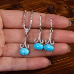 نیم ست فیروزه زنانه کد 26549