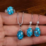 نیم ست فیروزه زنانه کد 26550