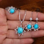 نیم ست فیروزه زنانه کد 26551