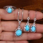 نیم ست فیروزه زنانه کد 26552