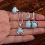 نیم ست فیروزه زنانه کد 26553