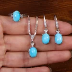 نیم ست فیروزه زنانه کد 26555