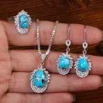 نیم ست فیروزه زنانه کد 26558