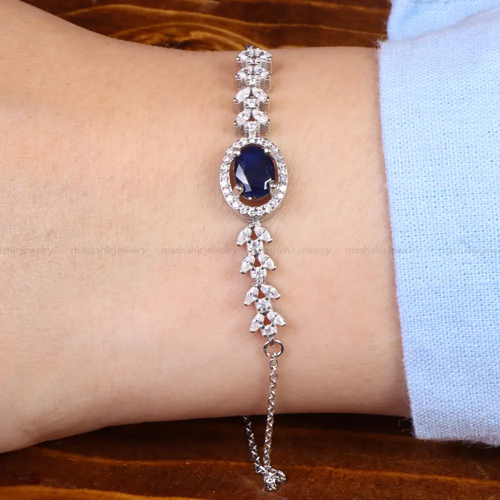 دستبند یاقوت کبود زنانه کد 26563