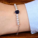 دستبند طرح یاقوت کبود زنانه کد 26565